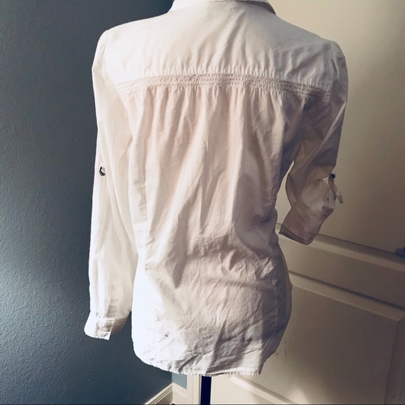 Ann Taylor Loft cotton shirt w/roll sleeves - L - Picture 6 of 6